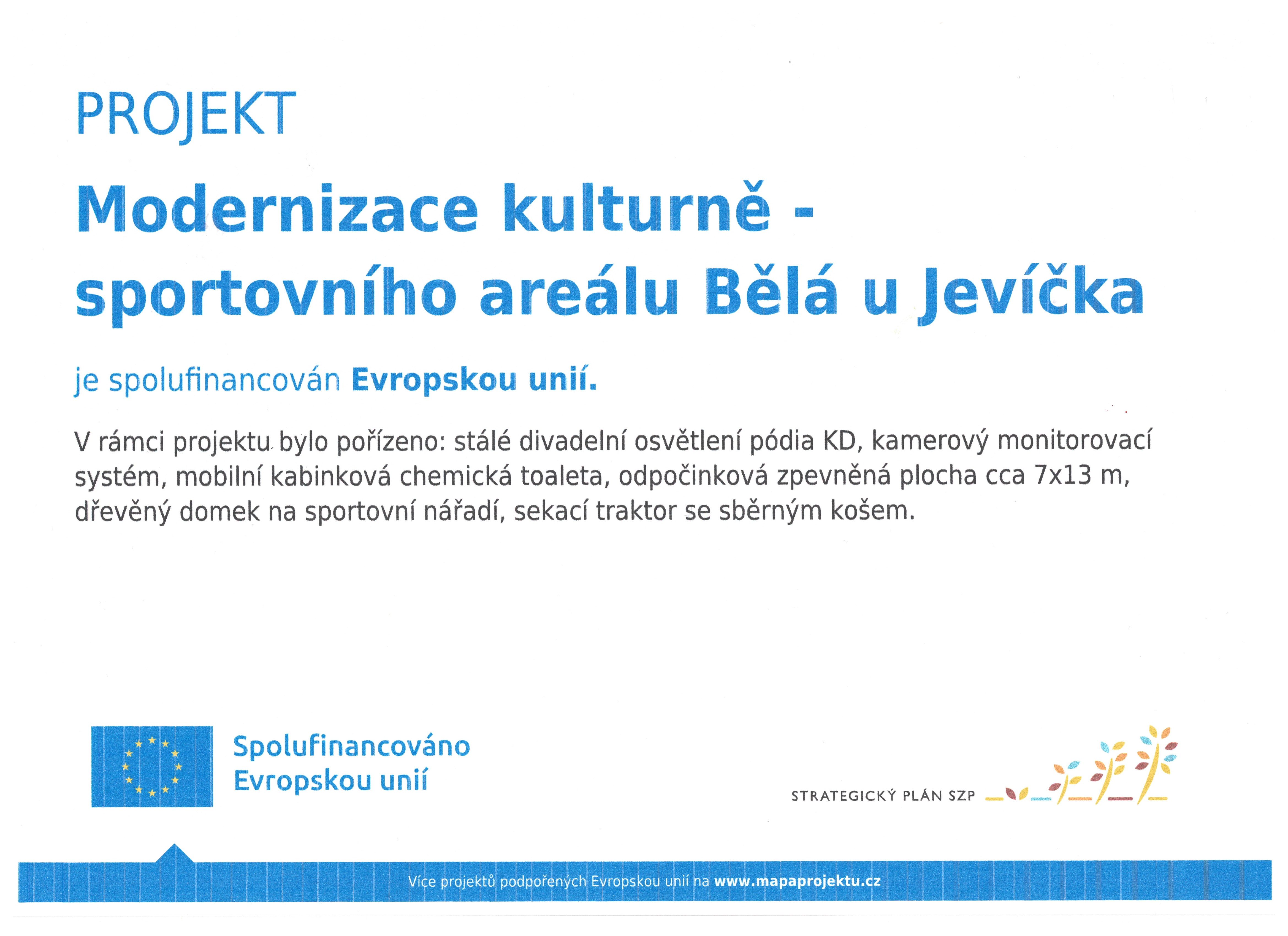 Plakát modernizace kulturně-sportovního areálu